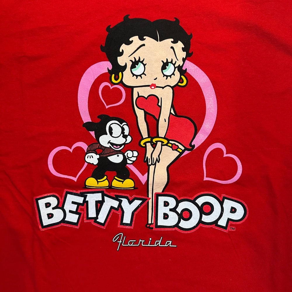 2005 Betty Boop Felix The Cat Red Florida Tee | Pre-Shrunk 100% Cotton